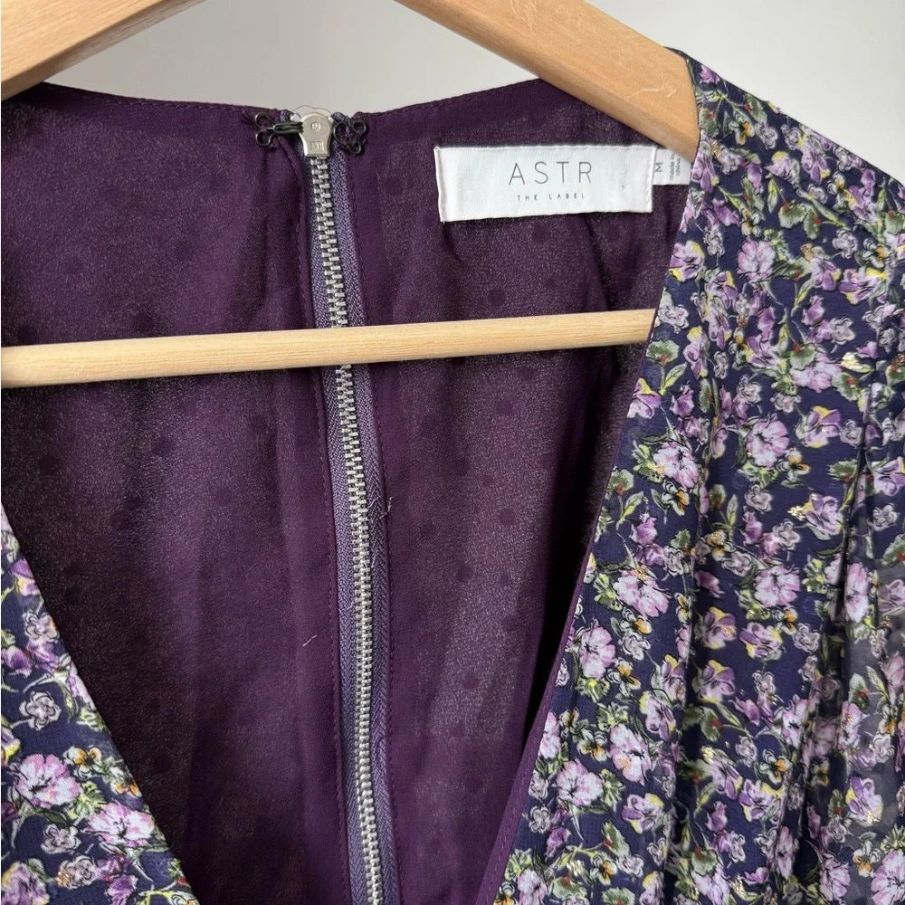 Astr Purple Floral Maxi Dress M - Picture 3 of 13